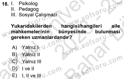 Sosyal Hizmet Uygulaması 2 Dersi 2023 - 2024 Yılı (Vize) Ara Sınav Soruları 18. Soru