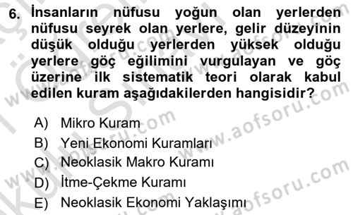 Göçmen Ve Sığınmacılarla Sosyal Hizmet Dersi 2020 - 2021 Yılı Yaz Okulu Sınav Soruları 6. Soru