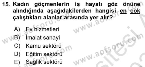 Göçmen Ve Sığınmacılarla Sosyal Hizmet Dersi 2023 - 2024 Yılı Yaz Okulu Sınav Soruları 15. Soru
