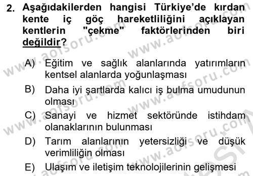Göçmen Ve Sığınmacılarla Sosyal Hizmet Dersi 2023 - 2024 Yılı Yaz Okulu Sınav Soruları 2. Soru