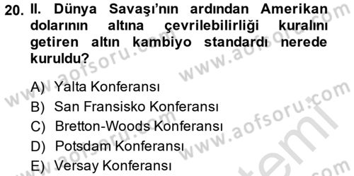 Türk Siyasal Hayatı Dersi 2013 - 2014 Yılı Tek Ders Sınav Soruları 20. Soru