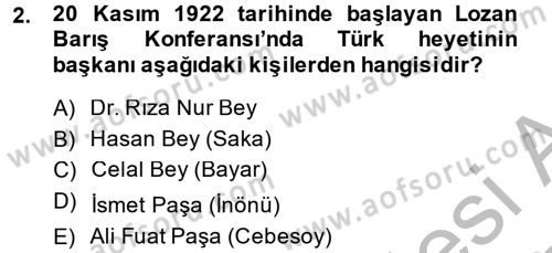 Türk Siyasal Hayatı Dersi 2014 - 2015 Yılı (Final) Dönem Sonu Sınav Soruları 2. Soru