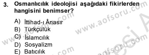 Türk Siyasal Hayatı Dersi 2014 - 2015 Yılı Tek Ders Sınav Soruları 3. Soru
