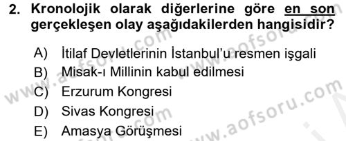 Türk Siyasal Hayatı Dersi 2015 - 2016 Yılı (Vize) Ara Sınav Soruları 2. Soru