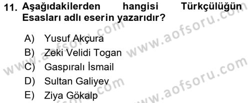 Türk Siyasal Hayatı Dersi 2016 - 2017 Yılı 3 Ders Sınav Soruları 11. Soru