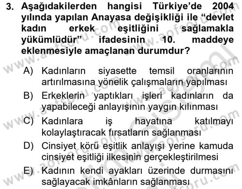 Türk Siyasal Hayatı Dersi 2016 - 2017 Yılı (Final) Dönem Sonu Sınav Soruları 3. Soru