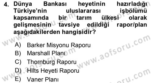 Türk Siyasal Hayatı Dersi 2017 - 2018 Yılı (Final) Dönem Sonu Sınav Soruları 4. Soru