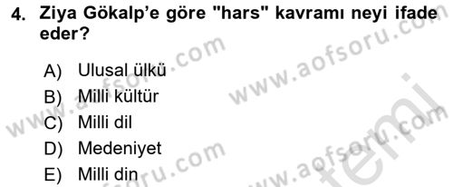 Türk Siyasal Hayatı Dersi 2018 - 2019 Yılı 3 Ders Sınav Soruları 4. Soru