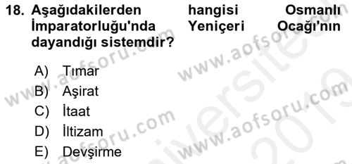 Türk Siyasal Hayatı Dersi 2018 - 2019 Yılı (Final) Dönem Sonu Sınav Soruları 18. Soru