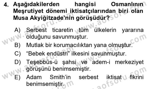 Türk Siyasal Hayatı Dersi 2018 - 2019 Yılı (Final) Dönem Sonu Sınav Soruları 4. Soru