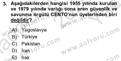Türk Siyasal Hayatı Dersi 2020 - 2021 Yılı Yaz Okulu Sınav Soruları 3. Soru