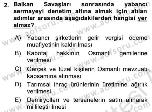 Türk Siyasal Hayatı Dersi 2021 - 2022 Yılı (Final) Dönem Sonu Sınav Soruları 2. Soru