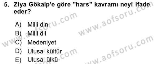 Türk Siyasal Hayatı Dersi 2022 - 2023 Yılı Yaz Okulu Sınav Soruları 5. Soru