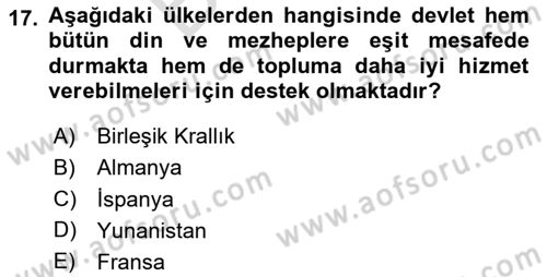 Türk Siyasal Hayatı Dersi 2023 - 2024 Yılı (Final) Dönem Sonu Sınav Soruları 17. Soru