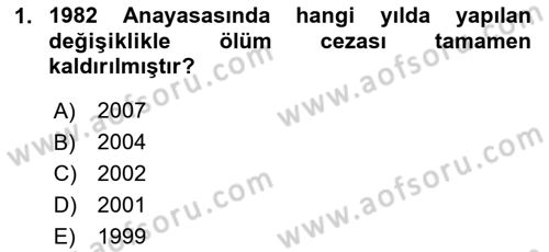 Türk Siyasal Hayatı Dersi 2023 - 2024 Yılı Yaz Okulu Sınav Soruları 1. Soru