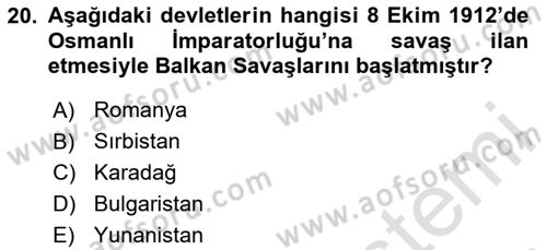 Türk Siyasal Hayatı Dersi 2024 - 2025 Yılı (Vize) Ara Sınav Soruları 20. Soru
