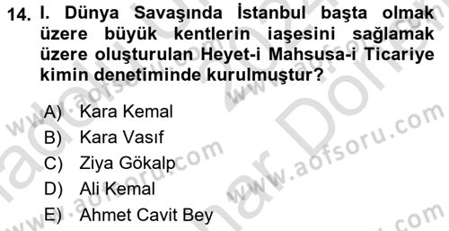 Türk Siyasal Hayatı Dersi 2024 - 2025 Yılı (Final) Dönem Sonu Sınav Soruları 14. Soru