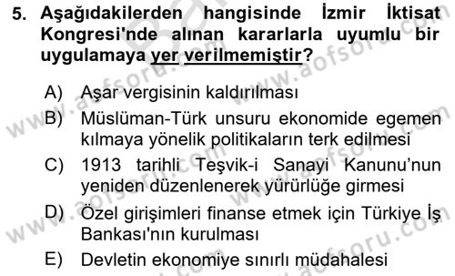 Türk Siyasal Hayatı Dersi 2024 - 2025 Yılı (Final) Dönem Sonu Sınav Soruları 5. Soru