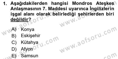 Türk Siyasal Hayatı Dersi 2025 - 2026 Yılı (Vize) Ara Sınav Soruları 1. Soru