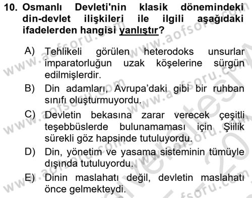 Türk Siyasal Hayatı Dersi 2025 - 2026 Yılı (Final) Dönem Sonu Sınav Soruları 10. Soru