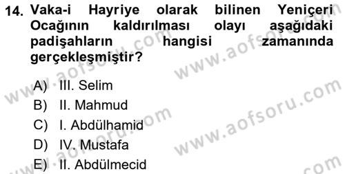 Türk Siyasal Hayatı Dersi 2025 - 2026 Yılı (Final) Dönem Sonu Sınav Soruları 14. Soru
