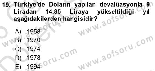 Türk Siyasal Hayatı Dersi 2025 - 2026 Yılı (Final) Dönem Sonu Sınav Soruları 19. Soru