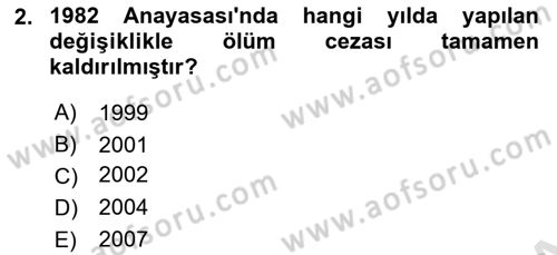 Türk Siyasal Hayatı Dersi 2025 - 2026 Yılı (Final) Dönem Sonu Sınav Soruları 2. Soru