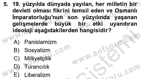 Türk Siyasal Hayatı Dersi 2025 - 2026 Yılı (Final) Dönem Sonu Sınav Soruları 5. Soru