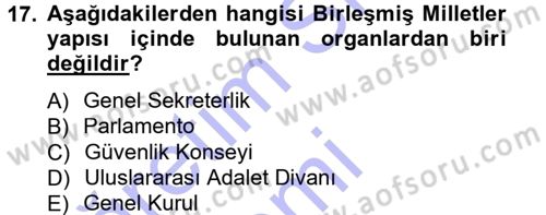 Siyaset Bilimi Dersi 2012 - 2013 Yılı (Final) Dönem Sonu Sınav Soruları 17. Soru