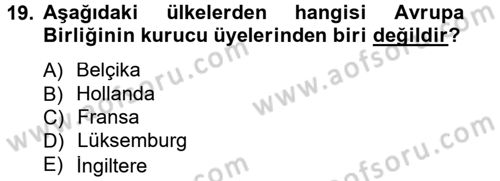 Siyaset Bilimi Dersi 2012 - 2013 Yılı (Final) Dönem Sonu Sınav Soruları 19. Soru