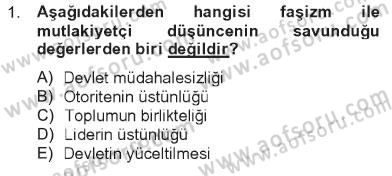 Siyaset Bilimi Dersi 2012 - 2013 Yılı Tek Ders Sınav Soruları 1. Soru