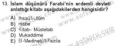 Siyaset Bilimi Dersi 2012 - 2013 Yılı Tek Ders Sınav Soruları 13. Soru