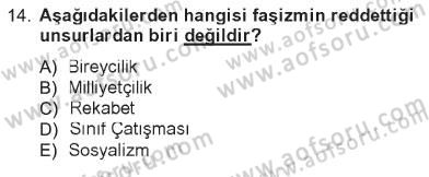 Siyaset Bilimi Dersi 2012 - 2013 Yılı Tek Ders Sınav Soruları 14. Soru