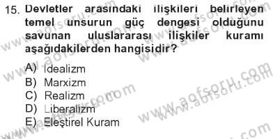 Siyaset Bilimi Dersi 2012 - 2013 Yılı Tek Ders Sınav Soruları 15. Soru
