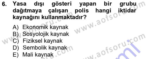 Siyaset Bilimi Dersi 2013 - 2014 Yılı (Vize) Ara Sınav Soruları 6. Soru