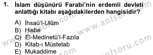 Siyaset Bilimi Dersi 2013 - 2014 Yılı (Final) Dönem Sonu Sınav Soruları 1. Soru