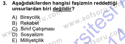 Siyaset Bilimi Dersi 2013 - 2014 Yılı (Final) Dönem Sonu Sınav Soruları 3. Soru