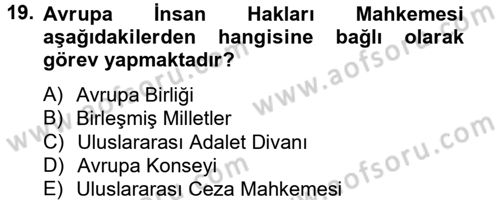 Siyaset Bilimi Dersi 2013 - 2014 Yılı Tek Ders Sınav Soruları 19. Soru