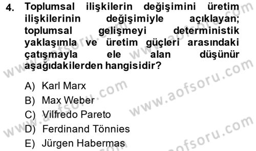 Siyaset Bilimi Dersi Ara Sınavı Deneme Sınav Soruları 4. Soru