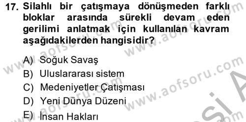 Siyaset Bilimi Dersi 2014 - 2015 Yılı (Final) Dönem Sonu Sınav Soruları 17. Soru