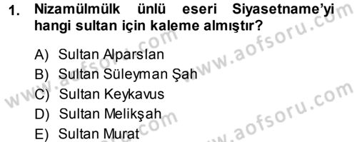 Siyaset Bilimi Dersi 2014 - 2015 Yılı Tek Ders Sınav Soruları 1. Soru