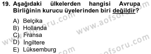 Siyaset Bilimi Dersi 2014 - 2015 Yılı Tek Ders Sınav Soruları 19. Soru