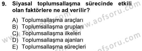 Siyaset Bilimi Dersi 2014 - 2015 Yılı Tek Ders Sınav Soruları 9. Soru