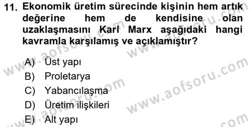 Siyaset Bilimi Dersi 2015 - 2016 Yılı (Final) Dönem Sonu Sınav Soruları 11. Soru