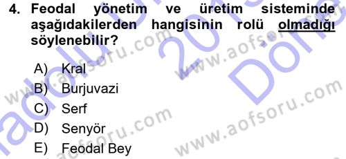 Siyaset Bilimi Dersi 2015 - 2016 Yılı (Final) Dönem Sonu Sınav Soruları 4. Soru