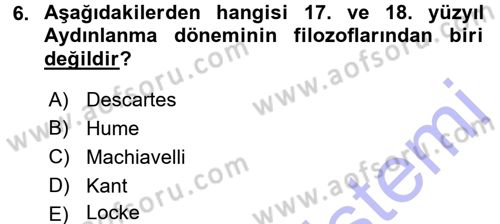 Siyaset Bilimi Dersi 2015 - 2016 Yılı (Final) Dönem Sonu Sınav Soruları 6. Soru