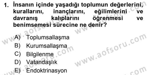 Siyaset Bilimi Dersi 2016 - 2017 Yılı 3 Ders Sınav Soruları 1. Soru