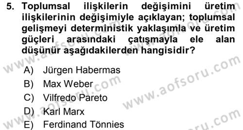 Siyaset Bilimi Dersi 2016 - 2017 Yılı 3 Ders Sınav Soruları 5. Soru