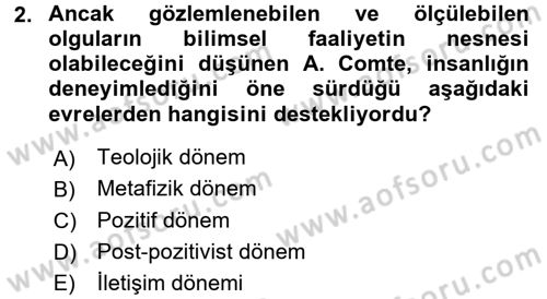 Siyaset Bilimi Dersi 2016 - 2017 Yılı (Final) Dönem Sonu Sınav Soruları 2. Soru