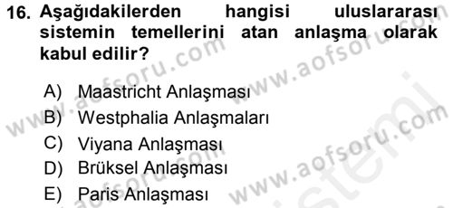 Siyaset Bilimi Dersi 2017 - 2018 Yılı 3 Ders Sınav Soruları 16. Soru